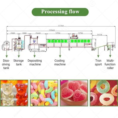 Hard Jelly Candy Deposit Machine Production Maquina Para Hacer Gomitas Bonbon Gummy Bear make Product Line