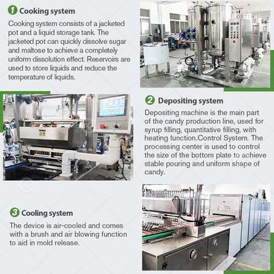 Hard Jelly Candy Deposit Machine Production Maquina Para Hacer Gomitas Bonbon Gummy Bear make Product Line