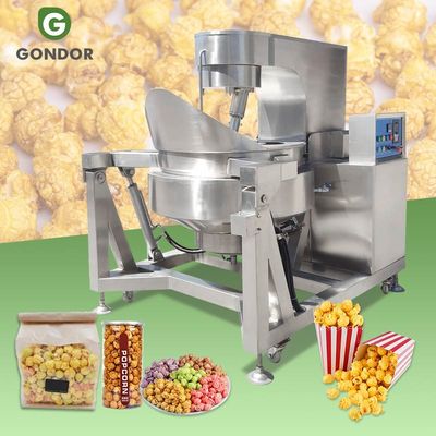 Professional New Large Gold Medal Popcorn Machine Air Gas Popper with Big Caramel Mixer for Pop Corn