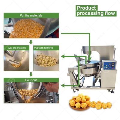 Professional New Large Gold Medal Popcorn Machine Air Gas Popper with Big Caramel Mixer for Pop Corn