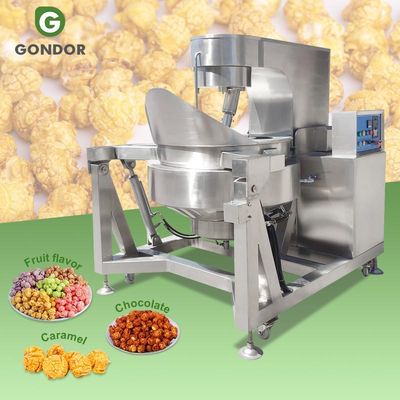 Mushroom Large Scale Commercial Caramel Microwave Gourmet Pop Corn Popper Machine Popcorn Production Line