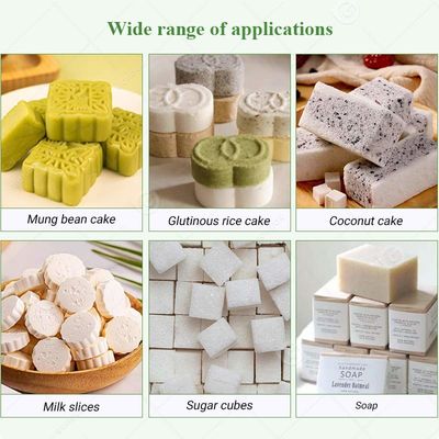 Automatic Cloud Slice Forming Sugar Cube Rice Powder Polvoron Mung Bean Cake Make Molder Briquetting Machine