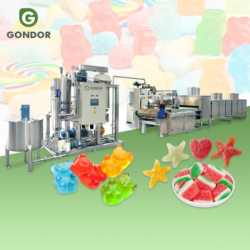 New Automatic Small Confectionery Pour Make Machine Pectin Jelly and Gummy Deposit Hard and Soft Candy Production Line