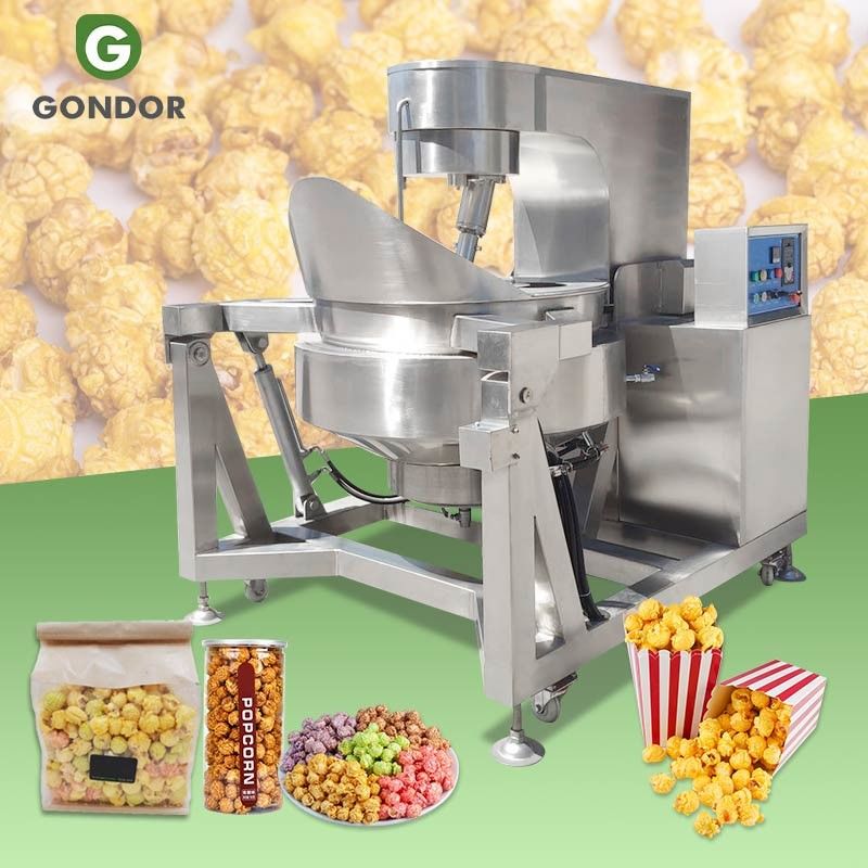 Professional New Large Gold Medal Popcorn Machine Air Gas Popper with Big Caramel Mixer for Pop Corn